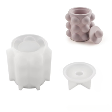 Силіконова форма для свічника зі смоли, глини, воску 92 х 95 мм «silicone mold-6»