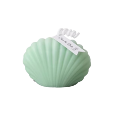 Свічка «Морська мушля» ручної роботи зеленого кольору