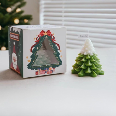 Свічка “Ялинка“ ручної роботи в зеленому кольорі