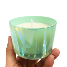 Свічка в чаші ручної роботи у зеленому кольорі