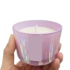 Свічка в чаші ручної роботи у лавандовому кольорі