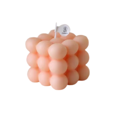 Свічка у формі бульбашковий куб в оранжевому кольорі