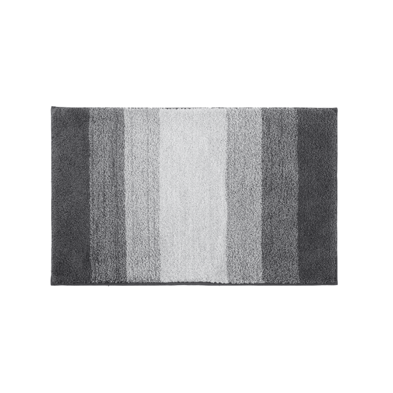 Килимок для ванної та душу м“який нековзний, сірий колір зі смужками