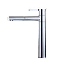 Змішувач для умивальника, раковини одноважільний з латуні, сріблястого кольору