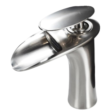 Змішувач для умивальника, раковини з латуні дизайнерський, одноважільний покриття матовий нікель