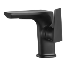 Змішувач для умивальника, раковини з латуні дизайнерський, з боковим важелем колір чорний