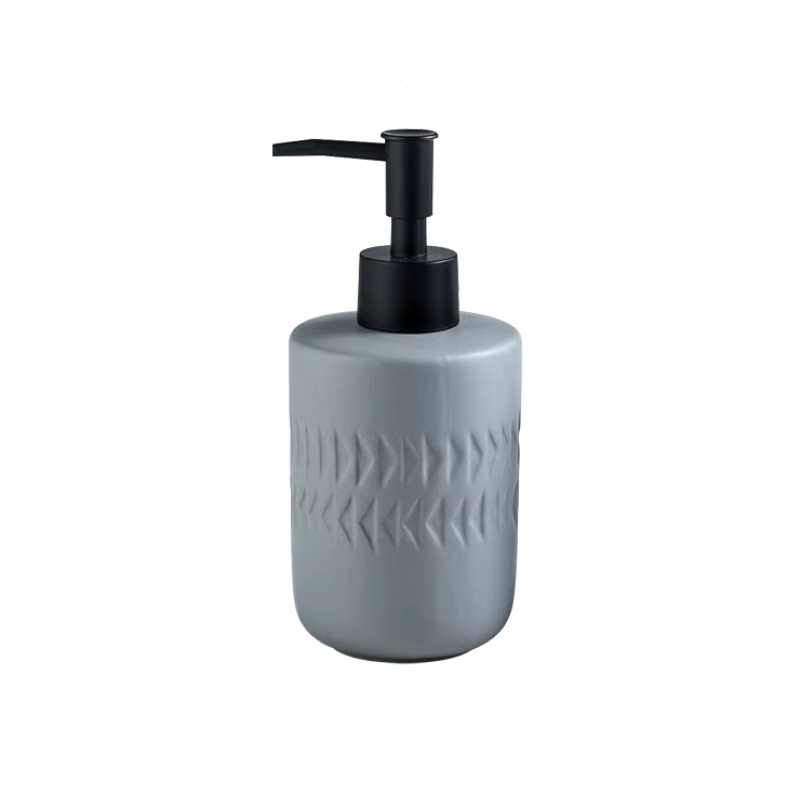 Дозатор для мила керамічний для ванної кімнати та кухні колір сірий