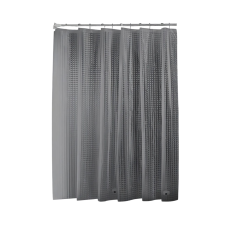 Шторка для душу та ванної кімнати з 3 магнітами-обважнювачами, колір прозоро-сірий клітинка
