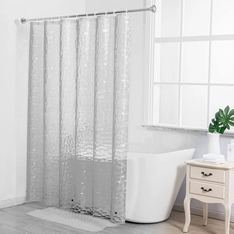 Шторка для душу та ванної кімнати з 3 магнітами-обважнювачами, колір прозорий