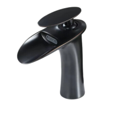 Змішувач дизайнерський для умивальника-раковини з латуні, одноважільний колір чорний