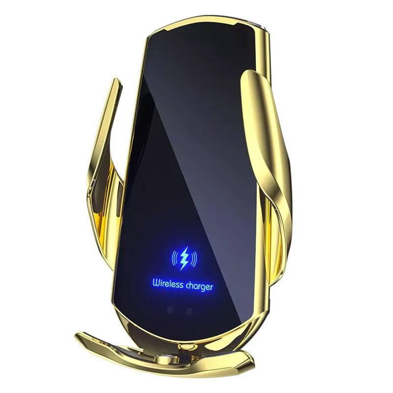 Автотримач з бездротовою зарядкою 15W і вбудованим акумулятором для телефона JA12 Type-C, золотистий