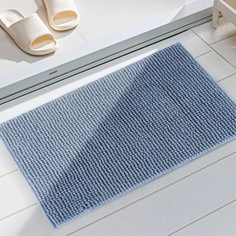 Килимок для ванни та душу м“який довгий ворс 40*60 Bathlux, нековзний килим, Блакитний