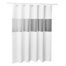 Шторка для душу та ванної з кільцями 180x180 см Bathlux водовідштовхувальна, Біла