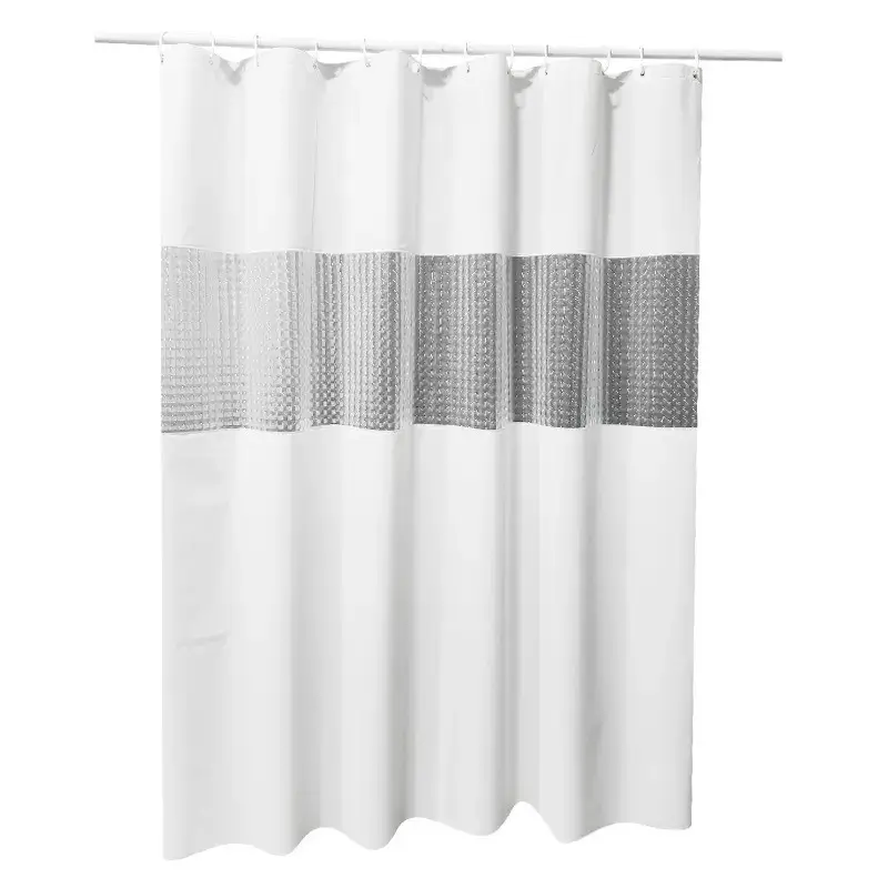 Шторка для душу та ванної з кільцями 180x180 см Bathlux водовідштовхувальна, Біла