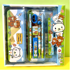 Пенал шкільний «Ведмедики» з канцелярським приладдям для школи в комплекті