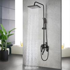 Душовий гарнітур 3 в 1 душова система з латуні, стаціонарний душ кран Чорний