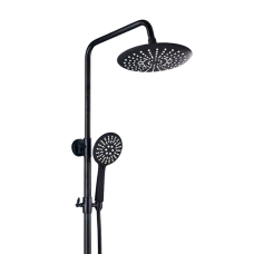 Душовий гарнітур 2 в 1 стаціонарний і ручний душ із латуні з функцією масажу, Чорний