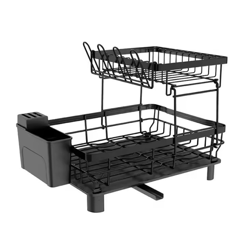 Стеллаж для сушки посуды.Многофункциональная двухъярусная подставка для посуды и столовых принадлежностей.