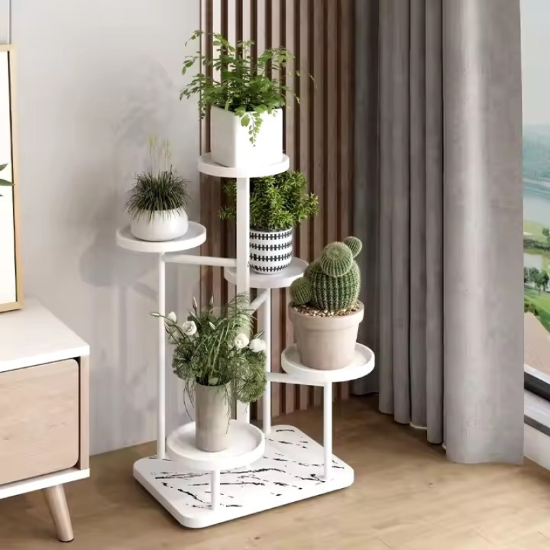 Стеллаж для цветов и растений на 5 ярусов цвет белый