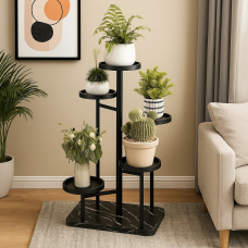 Стеллаж для цветов и растений на 5 ярусов цвет черный