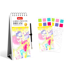 Набір для творчості.Розмальовка з фарбами і пензликом.Мольберт для дітей з палітрою Keybaby Princess