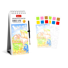 Набір для творчості.Розмальовка з фарбами і пензликом.Мольберт для дітей з палітрою Keybaby Dinosaur