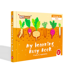 Дитяча розвиваюча книга Busy Book Монтессорі, тактильна книга з липучками Keybaby для дітей, бізібук, Fruits