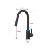 Розумний сенсорний кухонний кран WanFan зі світлодіодними та висувним змішувачем, матовий чорний