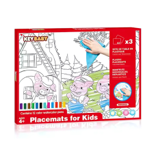 Набір для малювання, дитячі розмальовки Keybaby, 3шт формат А3 з 12 маркерами та серветкою для очищення, Red