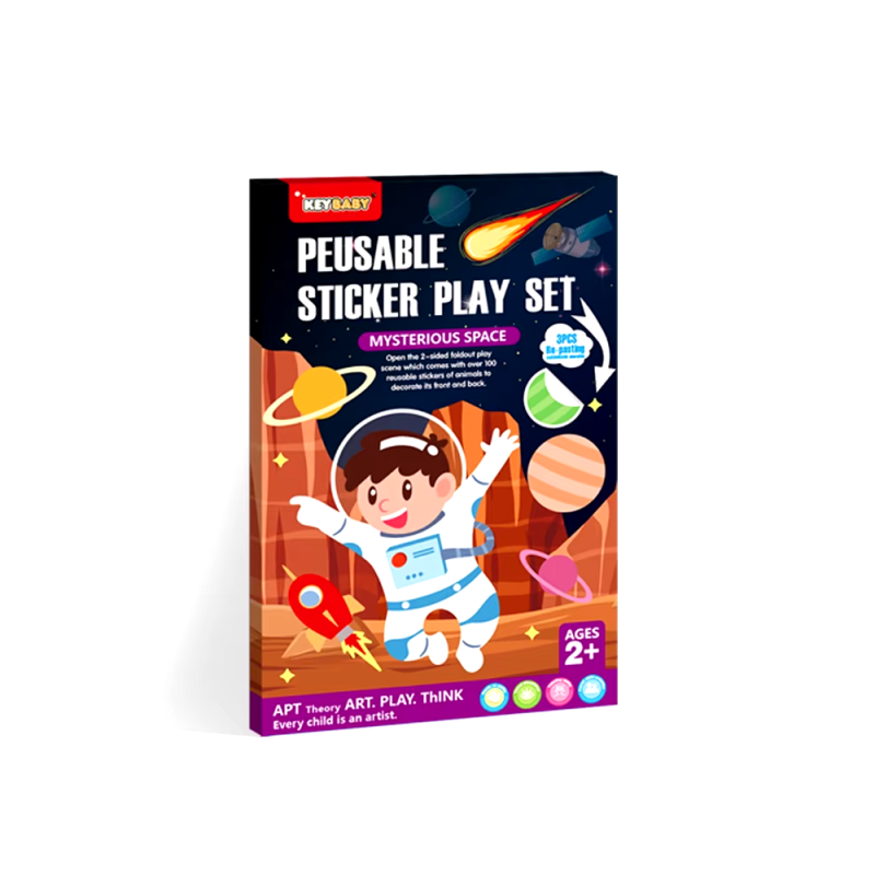 Набір багаторазових наклейок Keybaby із великою сценою для творчості, у кольорі Universe