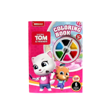 Дитяча книжка-розмальовка Keybaby з пензликом та акварельними фарбами для дітей від 2 років, у кольорі Pink