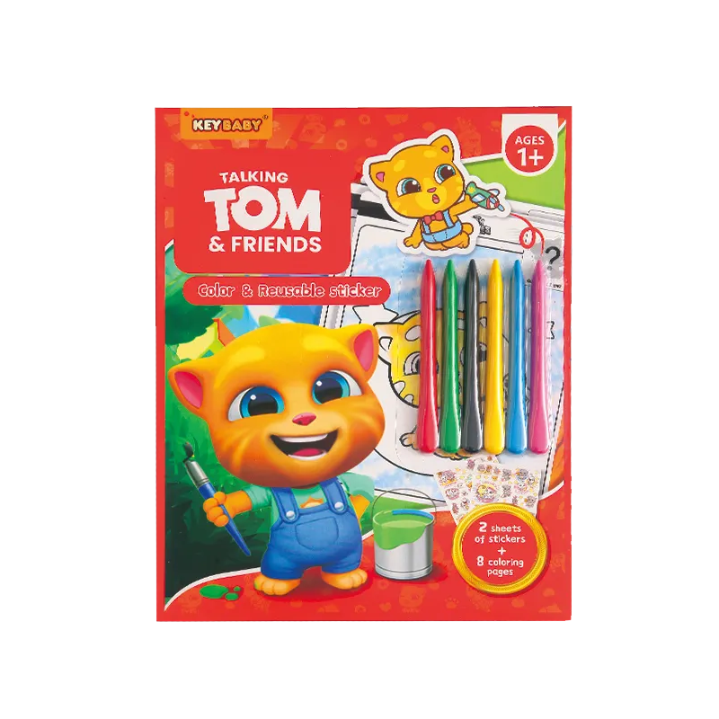 Дитяча книжка-розмальовка Keybaby з крейдою та наліпками для дітей від 1 року, у кольорі Red