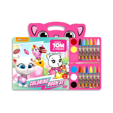 Дитяча книга-розмальовка Keybaby з олійними фарбами та крейдою для дітей від 3 років, у кольорі Pink