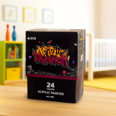 Маркери акрилові STA для малювання, преміум якість, набір 24 кольорів, універсальні для скла, дерева, ткани та кераміки