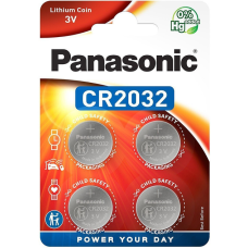 Батарейка Panasonic CR2032 Lithium, 3.0 V, 4 шт.