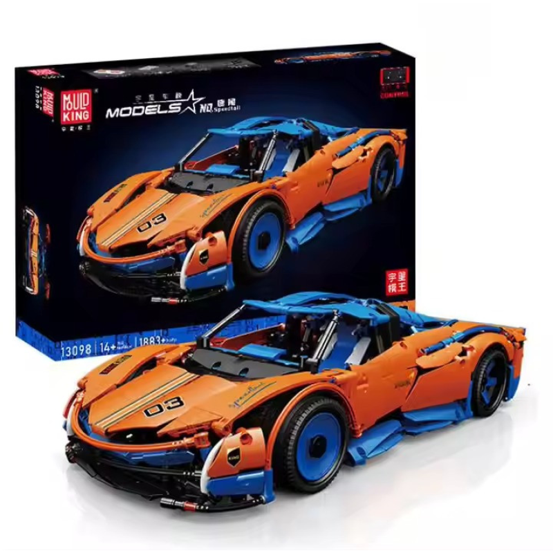 Конструктор спортивна машина Pagani на управлінні на 1883 деталі, колір синій з помаранчевим