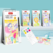 Набір для творчості.Розмальовки з фарбами і пензликом.Мольберти для дітей з палітрами Keybaby 4 шт.