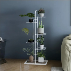 Стелаж для рослин на гумових ніжках, металевий на 7 ярусів колір білий