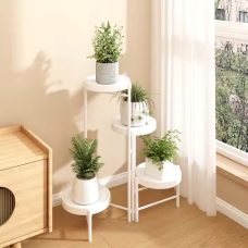 Стелаж для рослин і горщиків з квітами з металевими полицями на 4 яруси колір білий