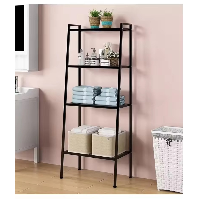 Стелаж полиця підлогова на 3 яруси металева колір чорний висота 150 см