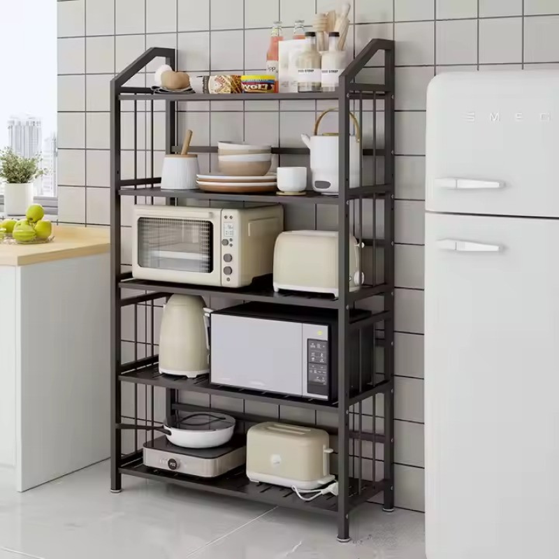 Стелаж універальний на 5 полиць металевий багатофункціональний колір чорний