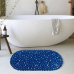 Силіконовий килимок для ванни та душу Bathlux овальної форми, нековзний, люкс якість 69 х 35 см Синій