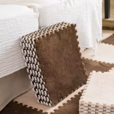 Підлога-пазл плюшева 120x150см, 20 пазлів, тепла підлога, дитячий мат, термокилимок для дому, колір коричневий