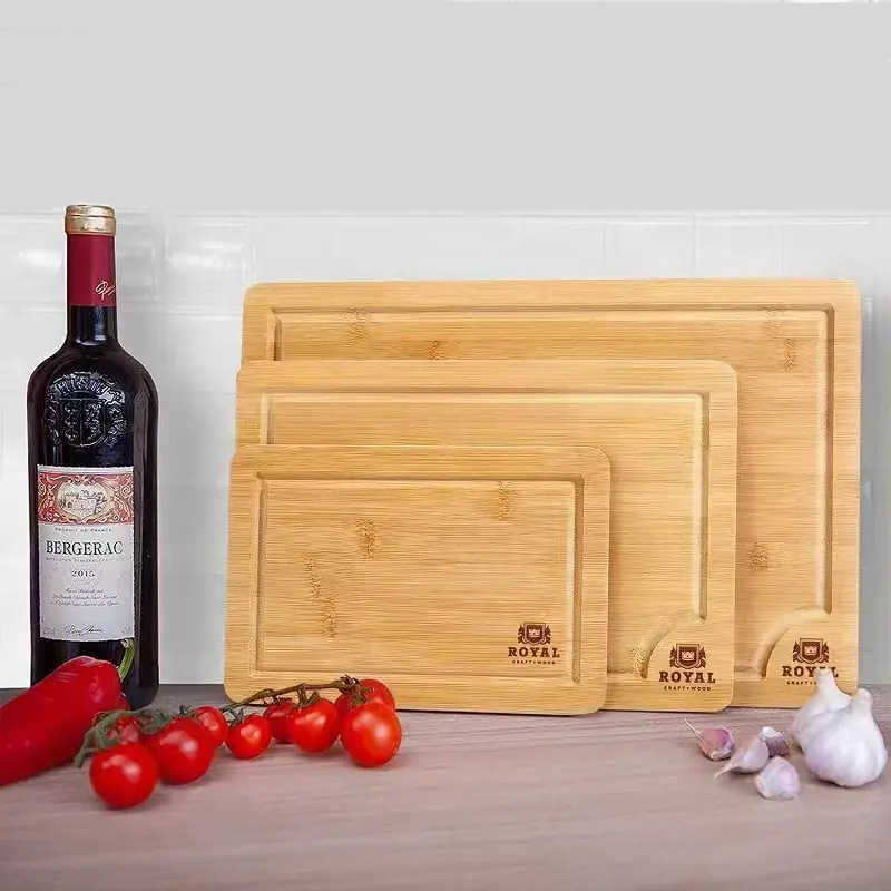 Набір обробних дощок для кухні з бамбука 3 штуки у комплекті, бамбукова дошка для кухні, бамбукова дошка для кухні