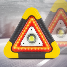 Знак “Аварійна зупинка“ в авто трикутний, акумуляторний на сонячній батареї з ліхтарем і ручкою