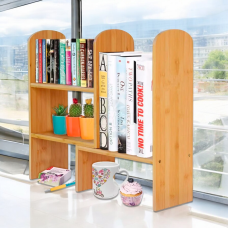 Настільна полиця з бамбука для книг і аксесуарів з можливістю регулювання положення, 65×45×15см