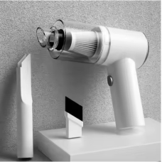 Пилосос автомобільний 120 Вт. Акумуляторний, портативний безпровідний ручний пилосос в автомобіль, білий