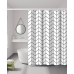 Шторка для ванної кімнати Bathlux 180 x 180 см люкс якість з водовідштовхувальним покриттям, Біла з ромбами