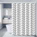 Шторка для ванної кімнати Bathlux 180 x 180 см люкс якість з водовідштовхувальним покриттям, Біла з ромбами