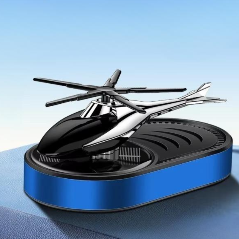 Ароматизатор у машину освіжувач повітря дифузор «Гелікоптер» на сонячній батареї, колір синій
